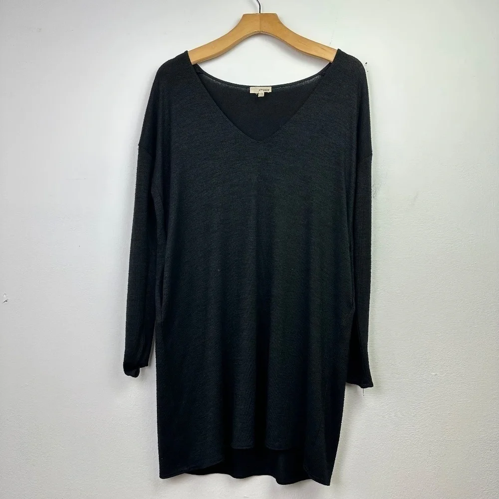 WILFRED Free Aritzia Gail Black V-neck Long Sleeve Tunic Dress XXS - Picture 2 of 9